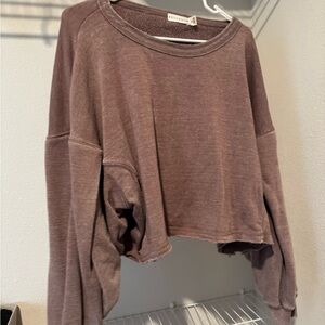 Stylish Mauve Cropped Sweatshirt